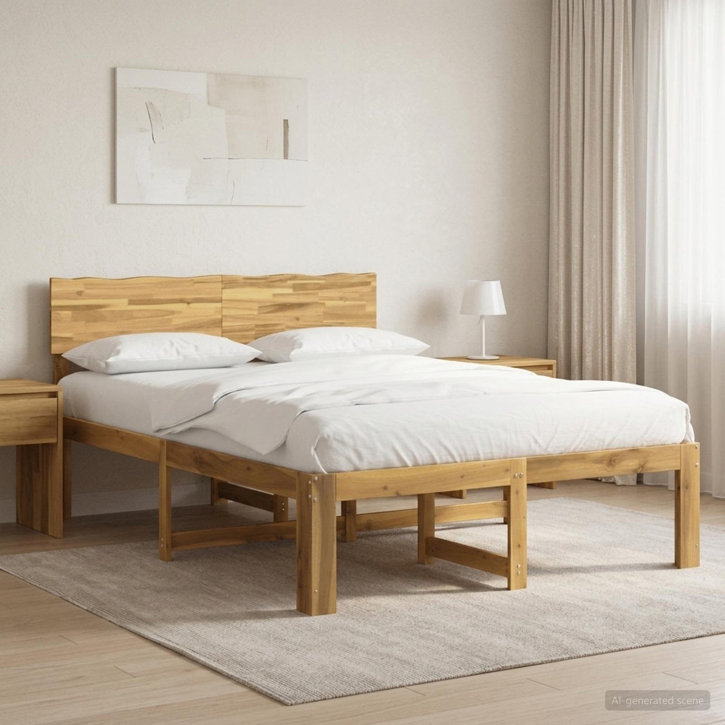 Tweepersoonsbed met hoofdeinde ROSTOCK Wit 120 x 190 cm