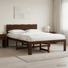 Bed 135x190 cm massief acaciahout donkerbruin