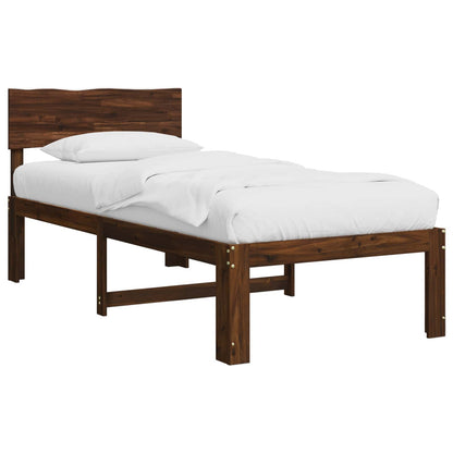Eenpersoonsbed met hoofdbord ROSTOCK Donkerbruin 80 x 200 cm