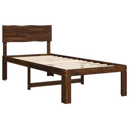 Eenpersoonsbed met hoofdbord ROSTOCK Donkerbruin 90 x 200 cm