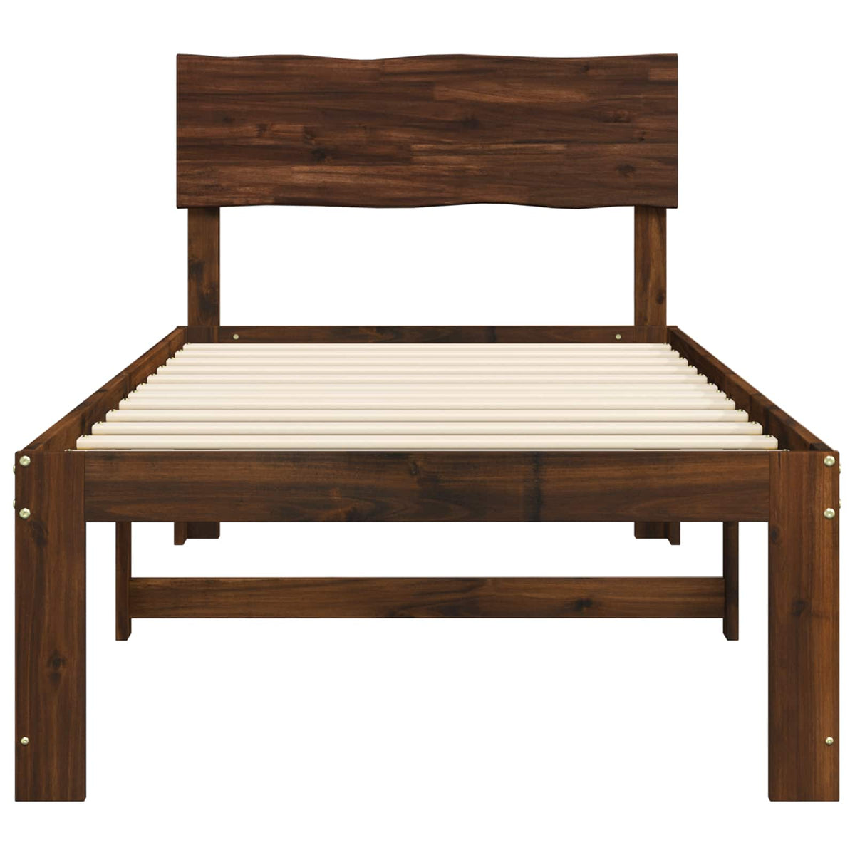 Eenpersoonsbed met hoofdbord ROSTOCK Donkerbruin 90 x 200 cm
