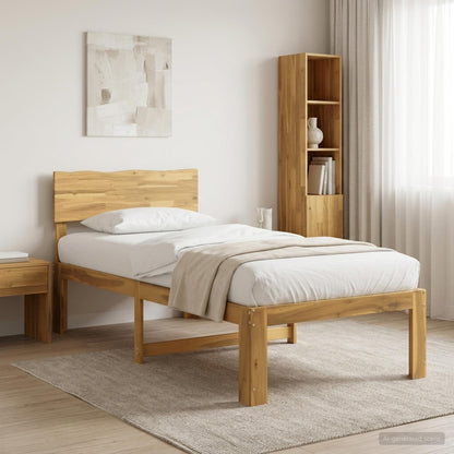 Eenpersoonsbed met hoofdbord ROSTOCK Wit 90 x 200 cm