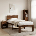 Eenpersoonsbed 100x200 cm massief acaciahout donkerbruin