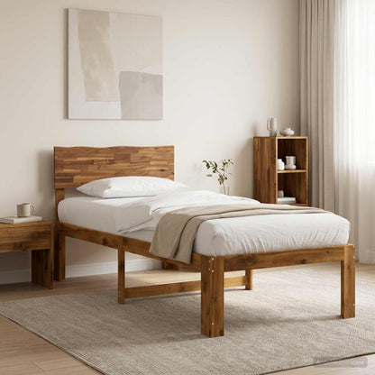 Eenpersoonsbed met hoofdbord ROSTOCK Naturel 100 x 200 cm