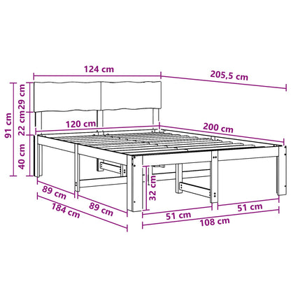 Tweepersoonsbed met hoofdeinde ROSTOCK Wit 120 x 200 cm
