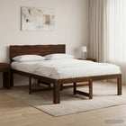 Bed 140x200 cm massief acaciahout donkerbruin
