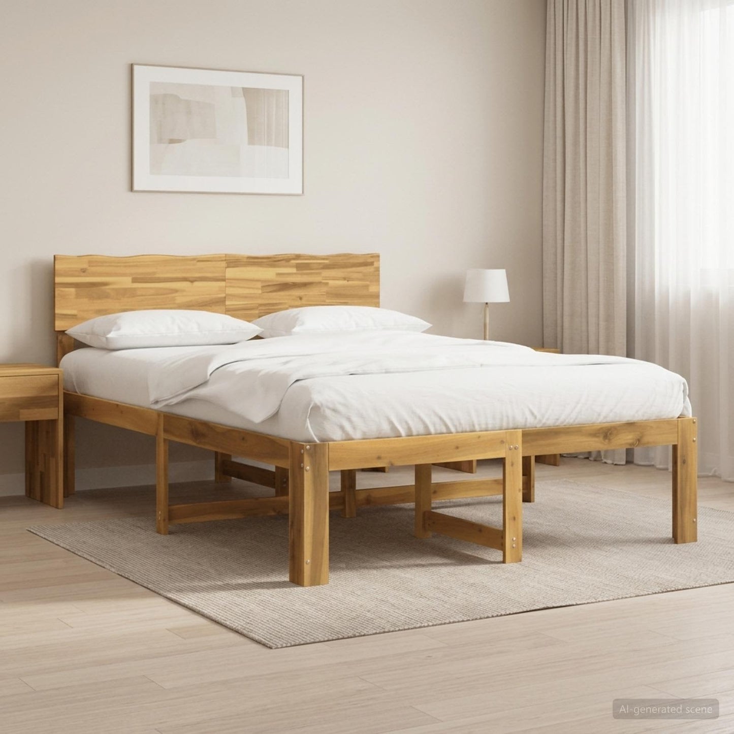 Tweepersoonsbed met hoofdeinde ROSTOCK Wit 140 x 200 cm