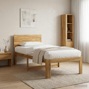 Eenpersoonsbed 75x190 cm wit massief acaciahout