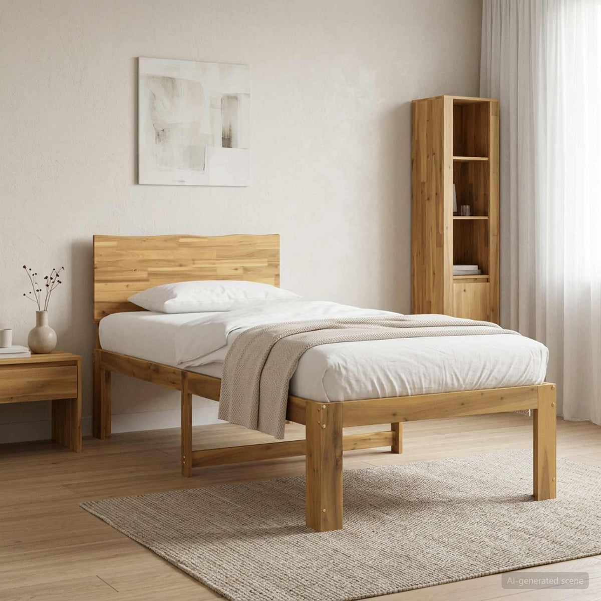 Eenpersoonsbed met hoofdbord ROSTOCK Wit 75 x 190 cm
