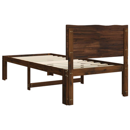 Eenpersoonsbed met hoofdbord ROSTOCK Donkerbruin 90 x 190 cm