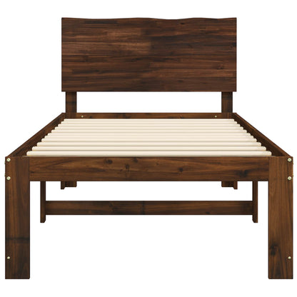 Eenpersoonsbed met hoofdbord ROSTOCK Donkerbruin 90 x 190 cm