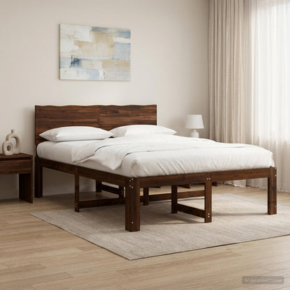 Tweepersoonsbed met hoofdeinde ROSTOCK Donkerbruin 120 x 190 cm