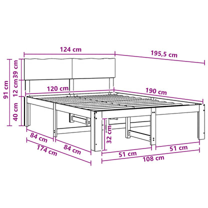 Tweepersoonsbed met hoofdeinde ROSTOCK Donkerbruin 120 x 190 cm