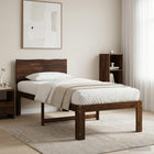 Eenpersoonsbed 80x200 cm massief acaciahout donkerbruin