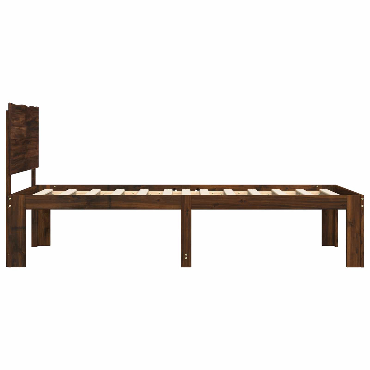 Eenpersoonsbed met hoofdbord ROSTOCK Donkerbruin 80 x 200 cm