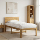 Eenpersoonsbed wit massief acaciahout 80x200 cm