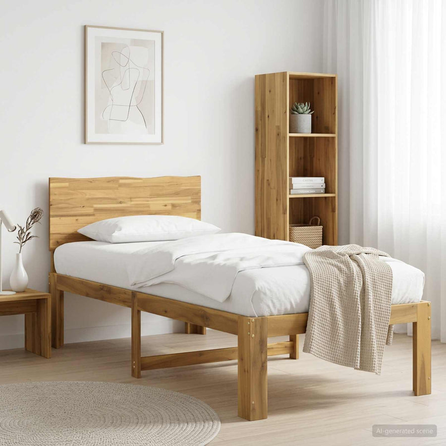 Eenpersoonsbed met hoofdbord ROSTOCK Wit 90 x 200 cm