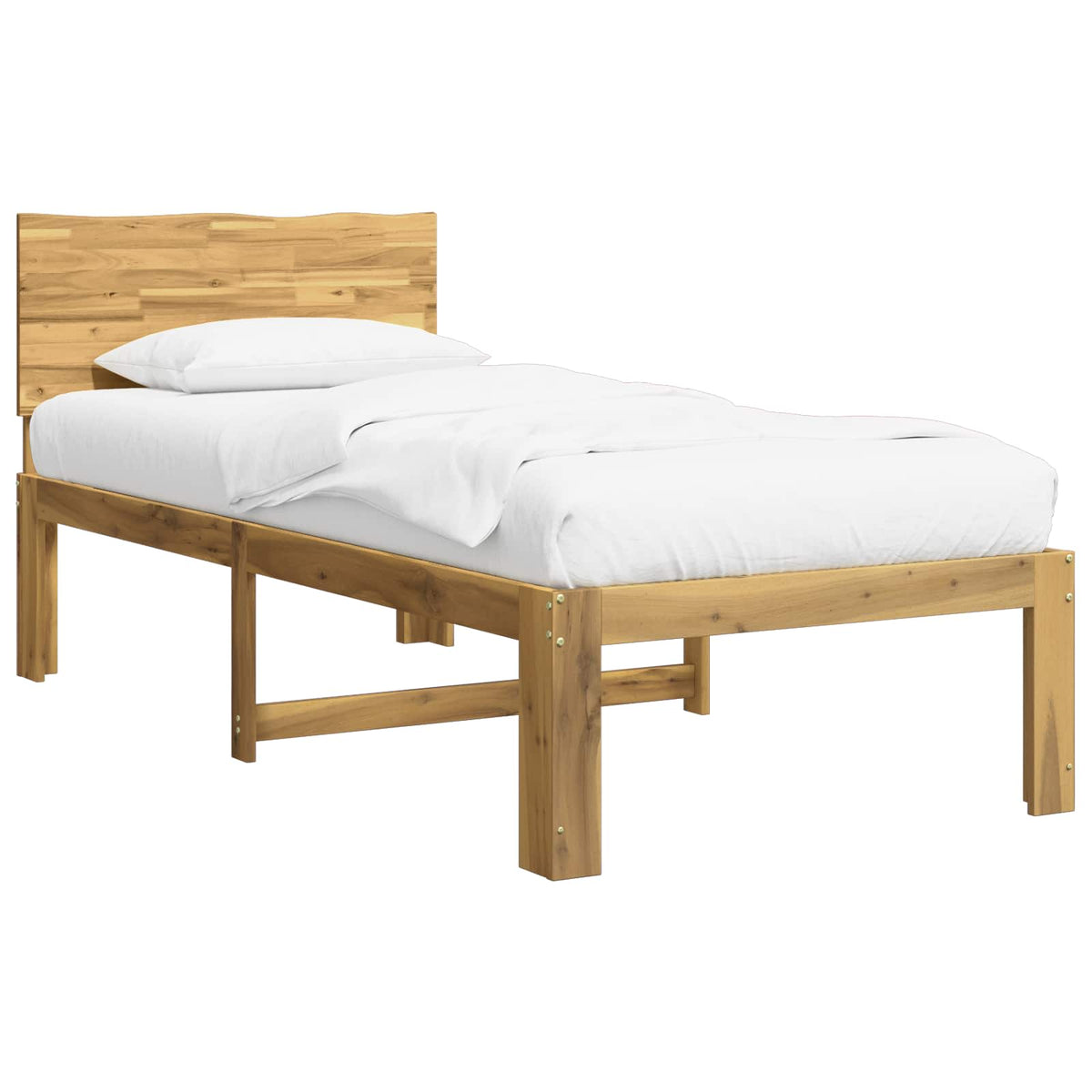 Eenpersoonsbed met hoofdbord ROSTOCK Wit 90 x 200 cm
