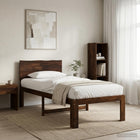 Eenpersoonsbed massief acaciahout donkerbruin 100x200 cm