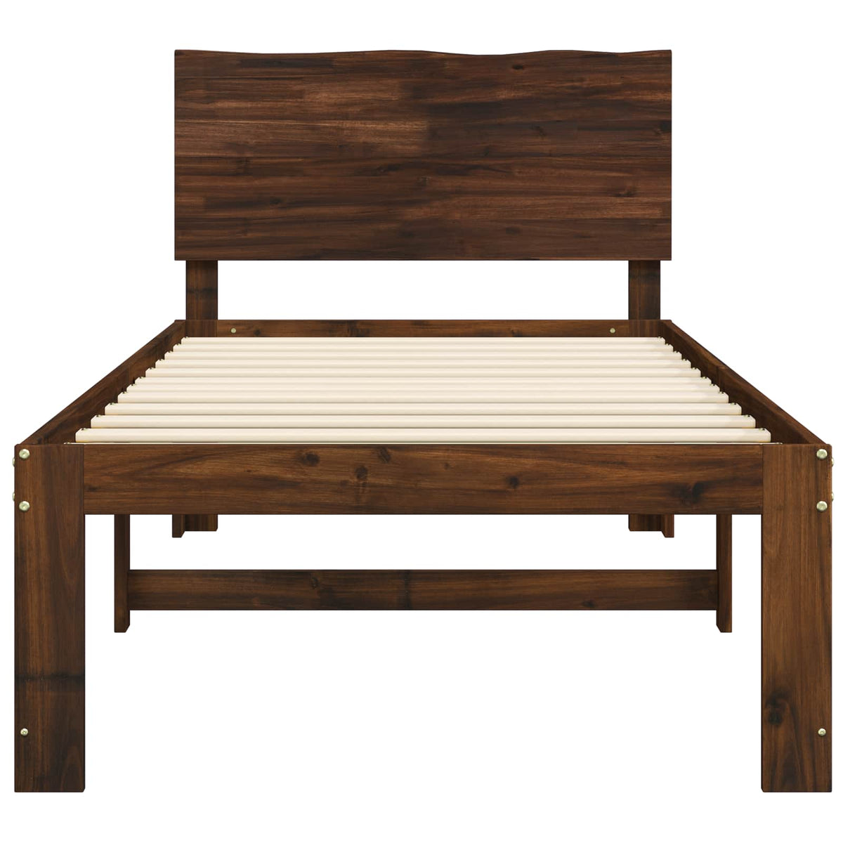 Eenpersoonsbed met hoofdbord ROSTOCK Donkerbruin 100 x 200 cm