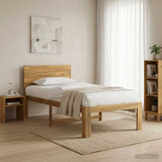 Eenpersoonsbed massief acaciahout wit 100x200 cm