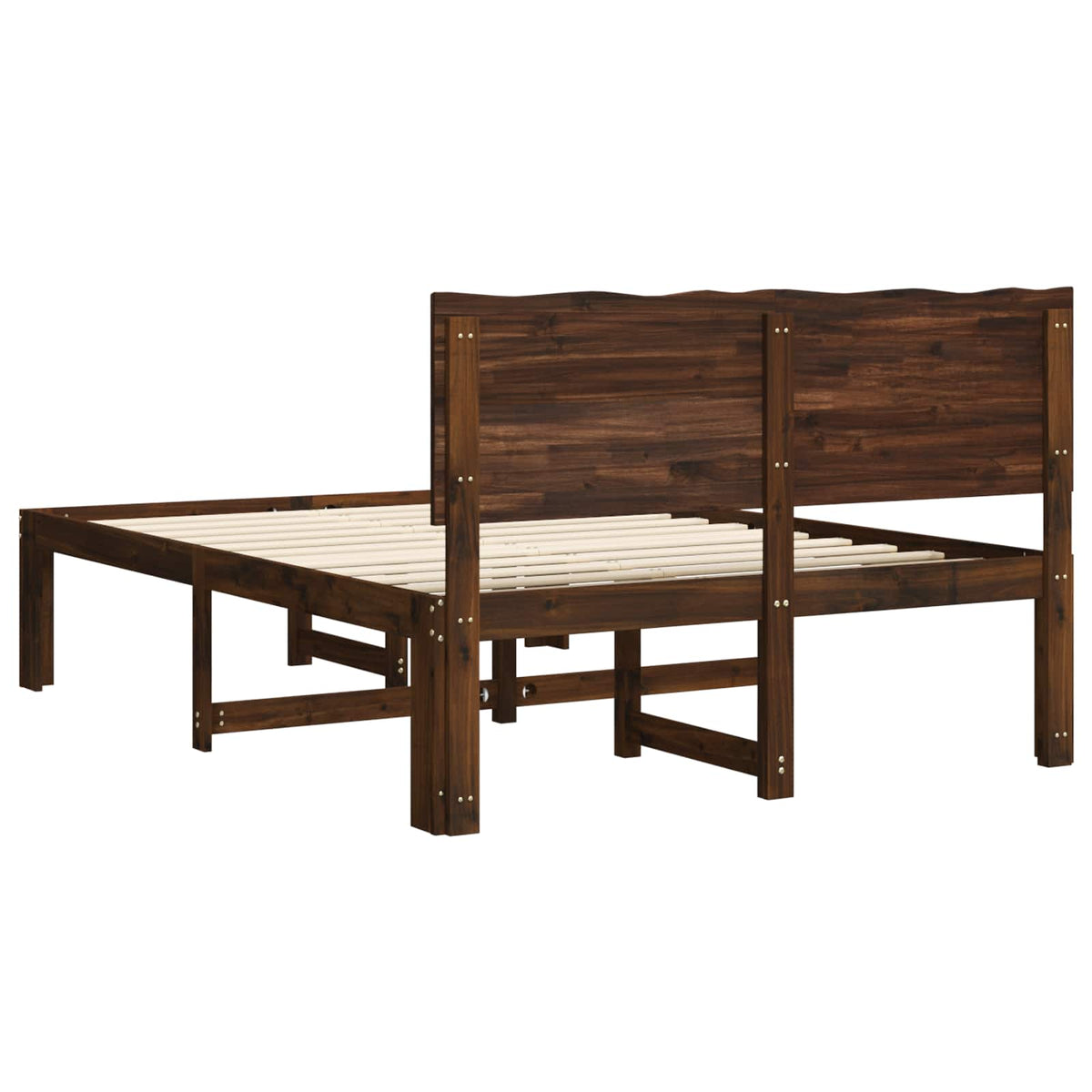 Tweepersoonsbed met hoofdeinde ROSTOCK Donkerbruin 120 x 200 cm