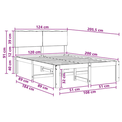 Tweepersoonsbed met hoofdeinde ROSTOCK Donkerbruin 120 x 200 cm