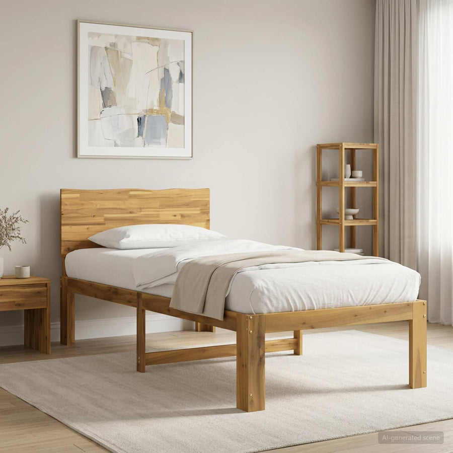 Eenpersoonsbed met hoofdbord ROSTOCK Wit 75 x 190 cm