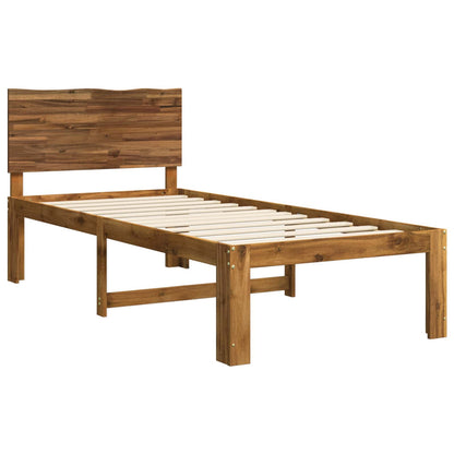 Eenpersoonsbed met hoofdbord ROSTOCK Naturel 90 x 190 cm