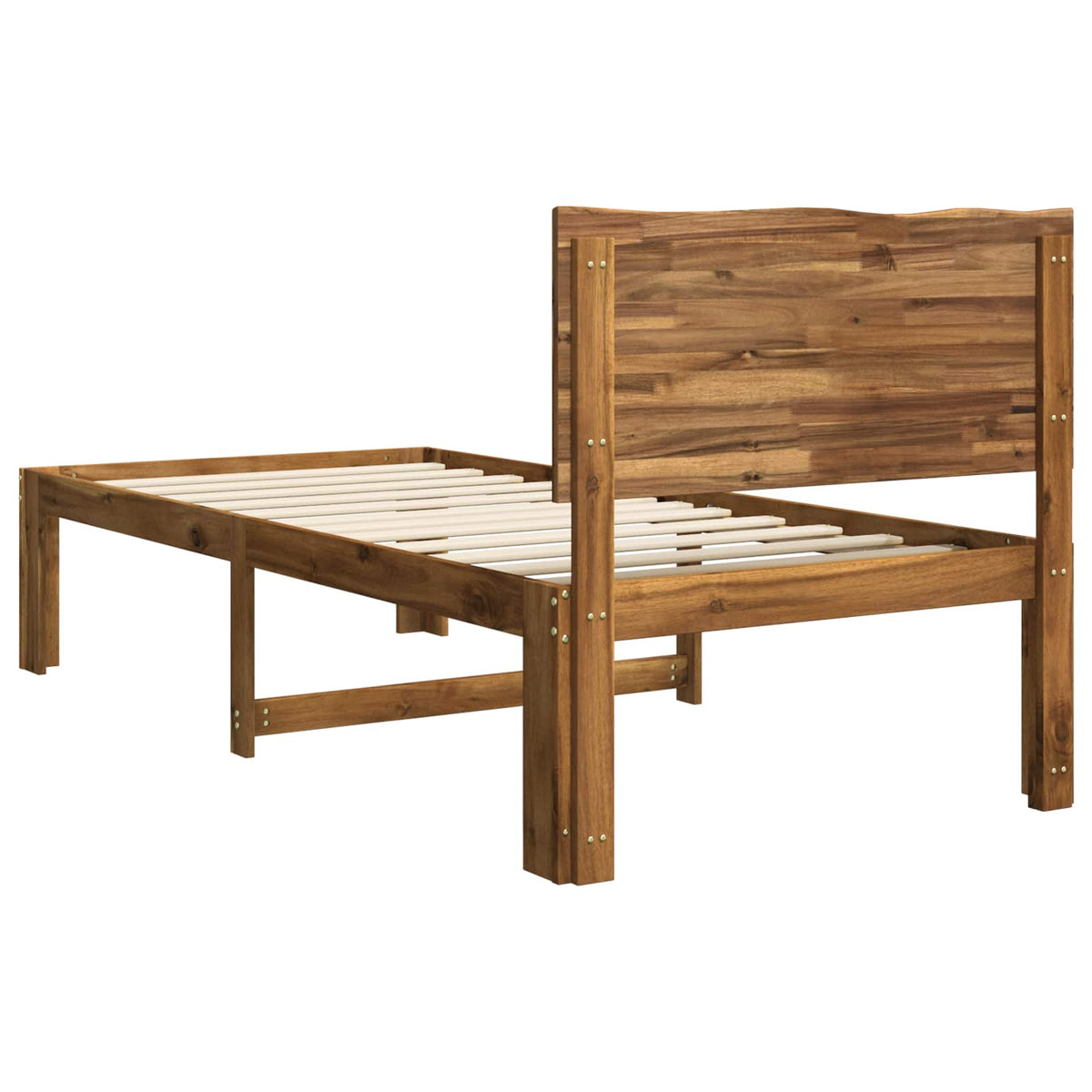 Eenpersoonsbed met hoofdbord ROSTOCK Naturel 90 x 190 cm