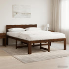 Bed 120x190 cm massief acaciahout donkerbruin