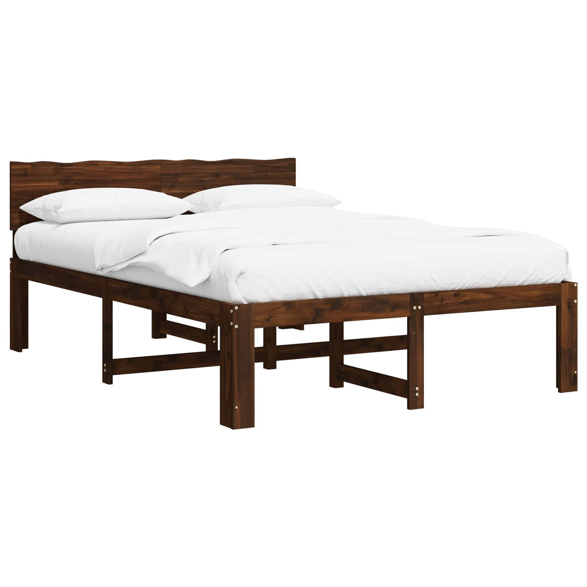 Tweepersoonsbed met hoofdeinde ROSTOCK Donkerbruin 120 x 190 cm