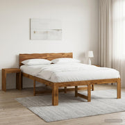 Bed 120x190 cm massief acaciahout naturel met hoofdeinde
