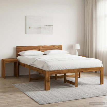 Tweepersoonsbed met hoofdeinde ROSTOCK Naturel 120 x 190 cm