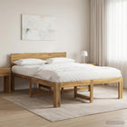 Bed 120x190 cm massief acaciahout wit hoofdeinde