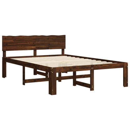Tweepersoonsbed met hoofdeinde ROSTOCK Donkerbruin 135 x 190 cm