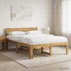 Tweepersoonsbed 135x190 cm massief acaciahout wit