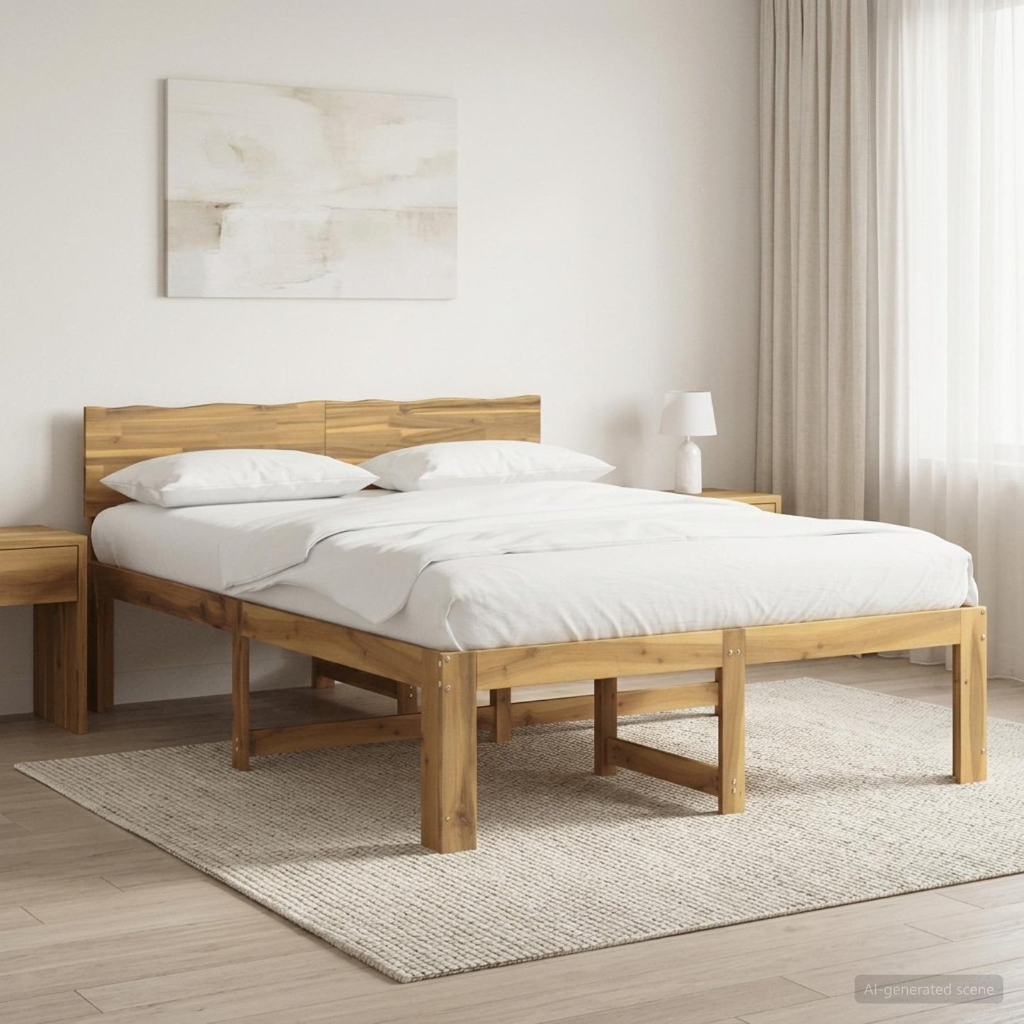 Tweepersoonsbed met hoofdeinde ROSTOCK Wit 135 x 190 cm