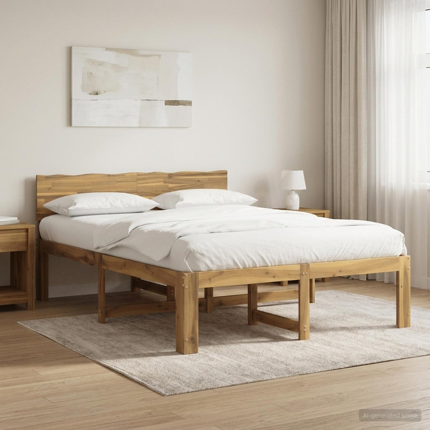 Tweepersoonsbed met hoofdeinde ROSTOCK Wit 140 x 190 cm
