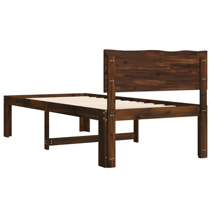 Eenpersoonsbed met hoofdbord ROSTOCK Donkerbruin 80 x 200 cm