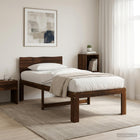 Bed 90x200 cm massief acaciahout donkerbruin