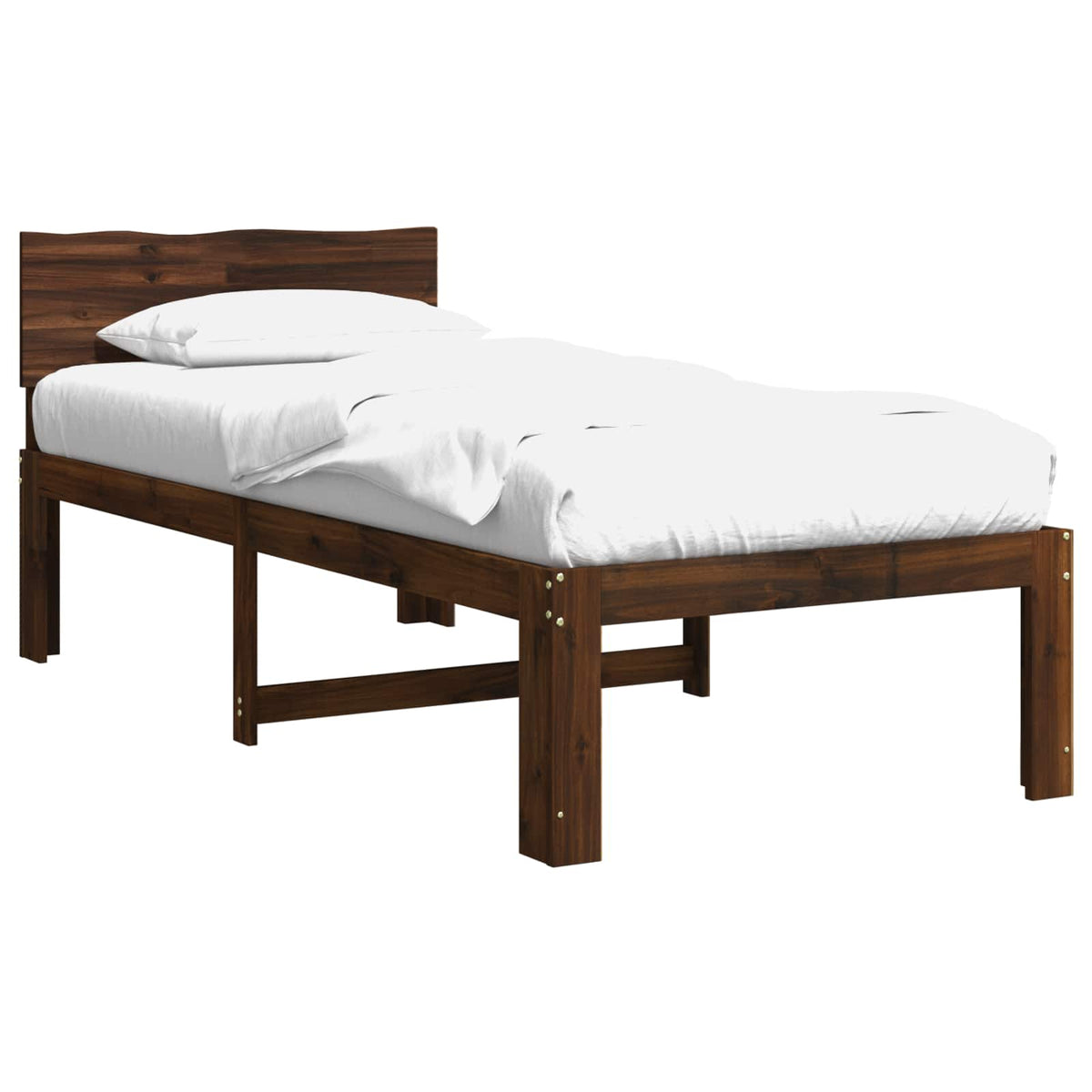 Eenpersoonsbed met hoofdbord ROSTOCK Donkerbruin 90 x 200 cm