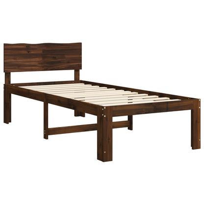 Eenpersoonsbed met hoofdbord ROSTOCK Donkerbruin 90 x 200 cm