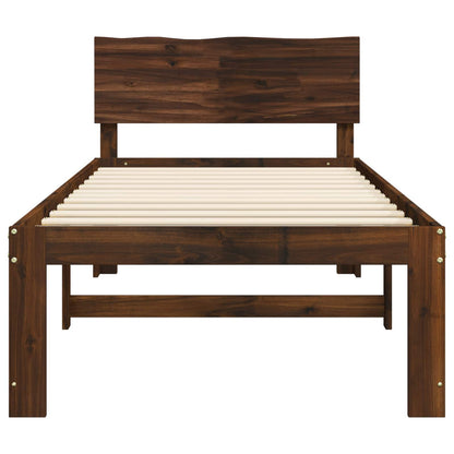 Eenpersoonsbed met hoofdbord ROSTOCK Donkerbruin 90 x 200 cm