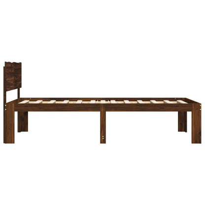 Eenpersoonsbed met hoofdbord ROSTOCK Donkerbruin 90 x 200 cm