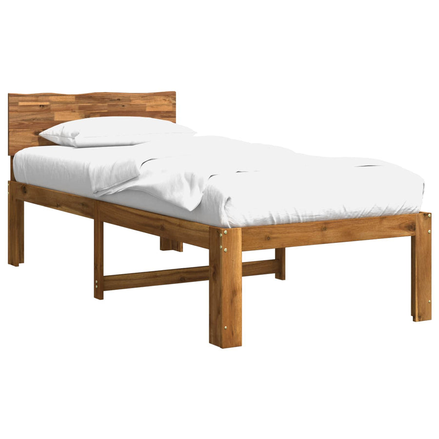Eenpersoonsbed met hoofdbord ROSTOCK Naturel 90 x 200 cm