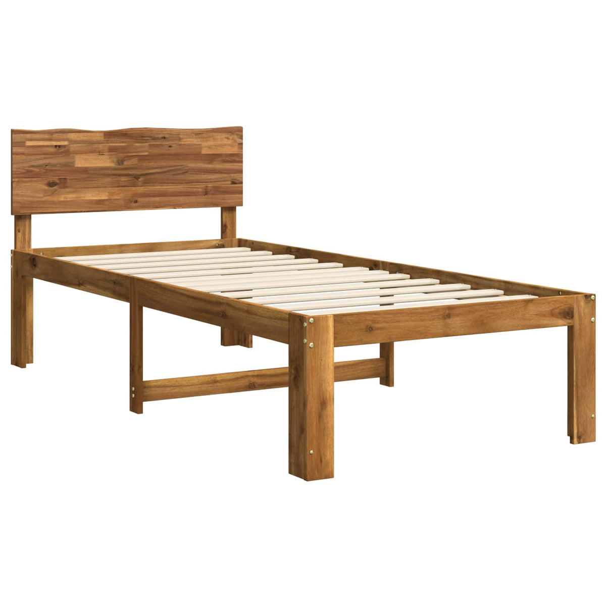 Eenpersoonsbed met hoofdbord ROSTOCK Naturel 90 x 200 cm