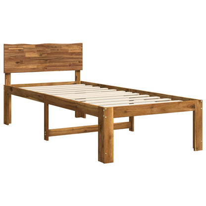 Eenpersoonsbed met hoofdbord ROSTOCK Naturel 90 x 200 cm
