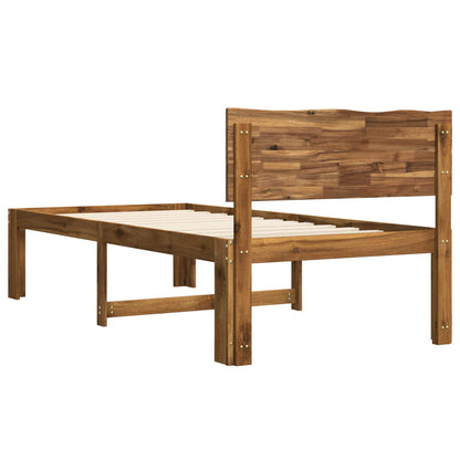 Eenpersoonsbed met hoofdbord ROSTOCK Naturel 90 x 200 cm
