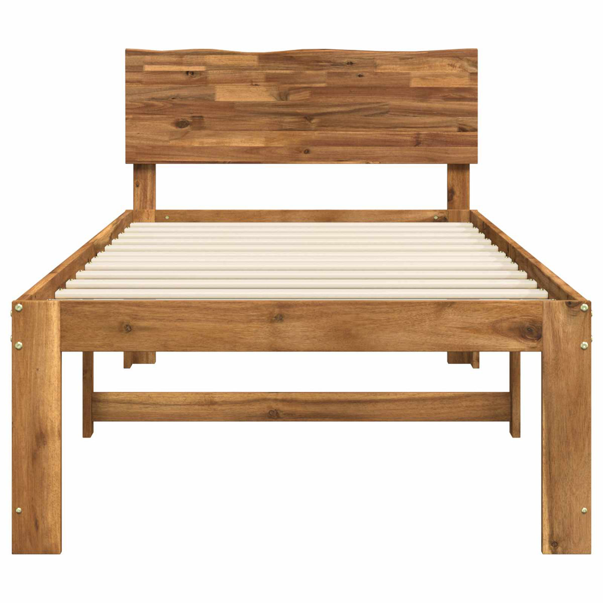 Eenpersoonsbed met hoofdbord ROSTOCK Naturel 90 x 200 cm